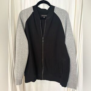 Banana Republic Black and Grey Men’s textured zip up sweatshirt